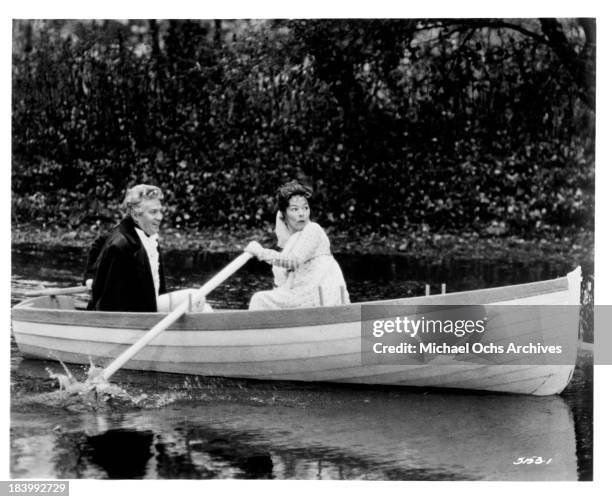 Actor Peter Finch and actress Glenda Jackson on set of the Universal Studio movie "The Nelson Affair" in 1973.