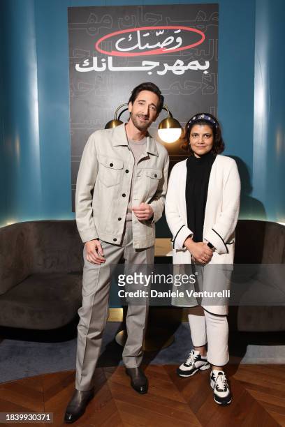 Adrien Brody and Shivani Pandya Malhotra attend the In Conversation with Adrien Brody at VOX cinema during the Red Sea International Film Festival...