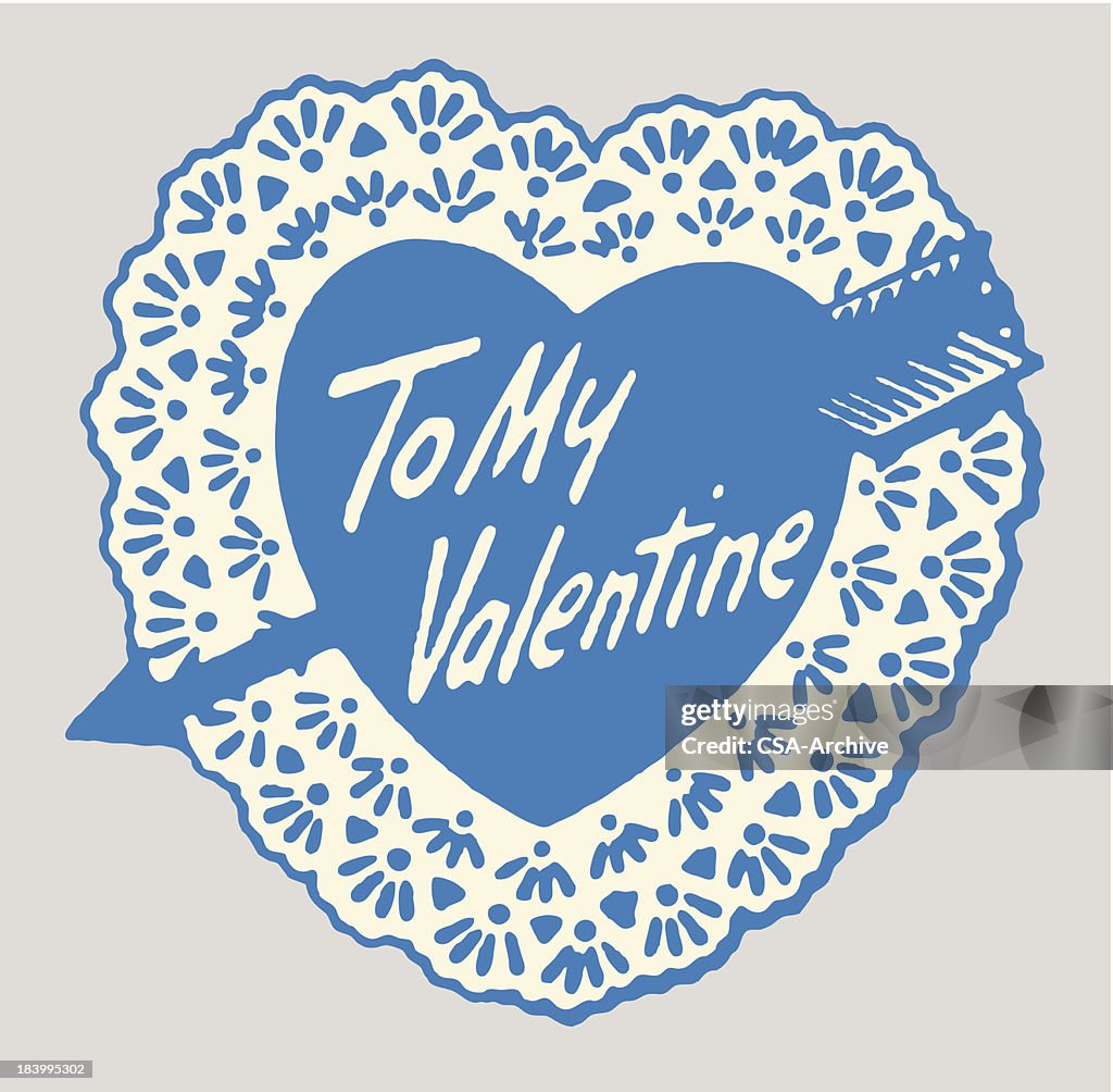 Di San Valentino con cuore e freccia pizzo