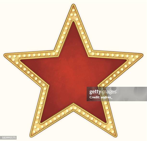 stockillustraties, clipart, cartoons en iconen met star frame with lamps - broadway manhattan