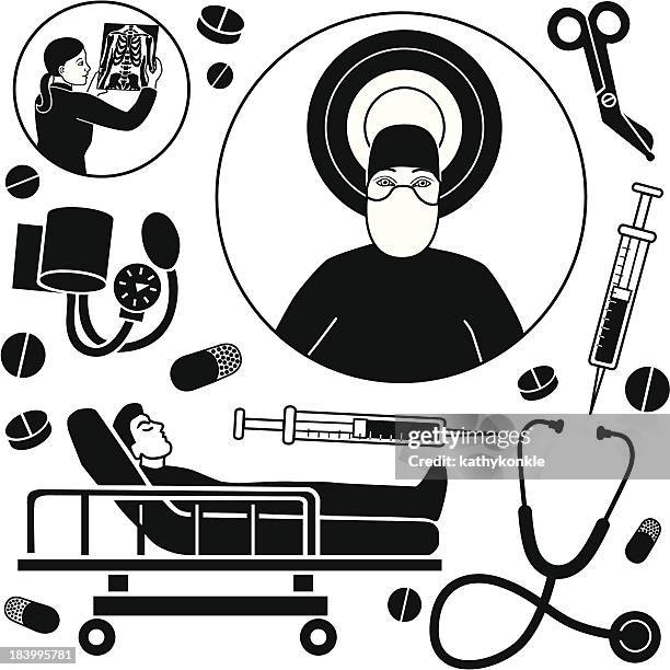 having surgery - radiologist stock illustrations