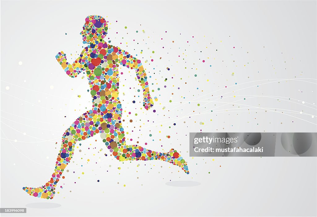 Running pixel man