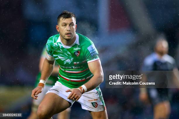 Handre Pollard of Leicester Tigers looks on during the Gallagher Premiership Rugby match between Leicester Tigers and Newcastle Falcons at Mattioli...