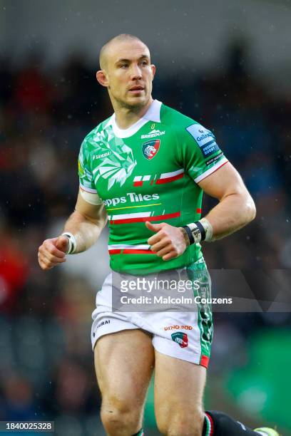 Mike Brown of Leicester Tigers looks on during the Gallagher Premiership Rugby match between Leicester Tigers and Newcastle Falcons at Mattioli Woods...