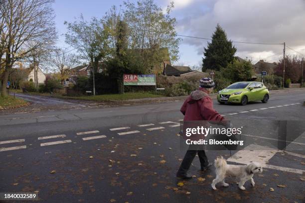 Banner against the proposed reservoir in Abingdon, a Thames Water Ltd. Development, in Steventon, UK, on Wednesday, Nov. 15, 2023. Thames Water,...