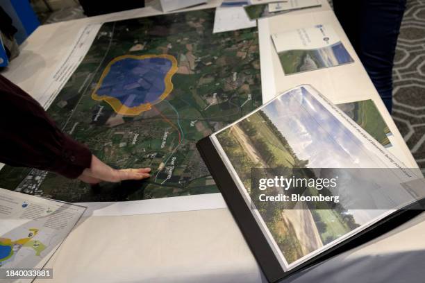 Representatives from Thames Water Ltd. Participate in a community drop-in session run for the proposed reservoir in Abingdon, near Steventon, UK, on...