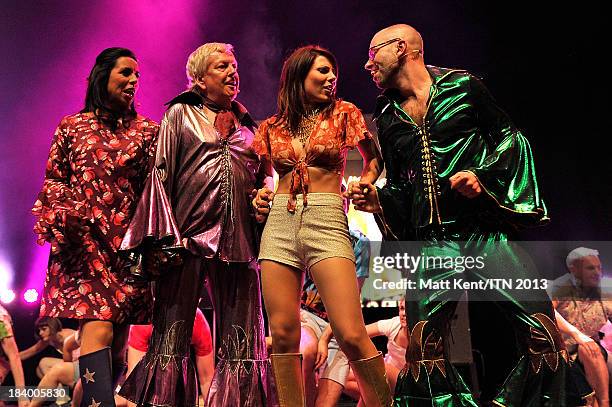 Reporters Nina Nannar, Lawrence Mcginty, Lucrezia Millarini and Richard Edgarfrom ITV News perform at the annual Newsroom's Got Talent event to raise...