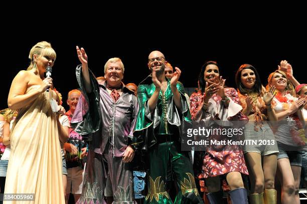 Host Kate Thornton with reporters Lawrence McGinty, Richard Edgar,Nina Nannar and Lucrezia Millarini of the ITV News Team perform at the annual...