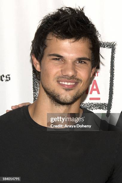 Taylor Lautner at the Film Independent at LACMA - "Boogie Nights" live read directed by Jason Reitman at Bing Theatre At LACMA on October 10, 2013 in...