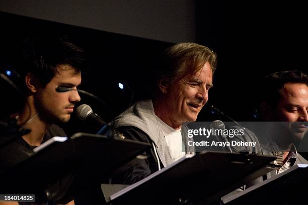 Taylor Lautner and Don Johnson at the Film Independent at LACMA - "Boogie Nights" live read directed by Jason Reitman at Bing Theatre At LACMA on...