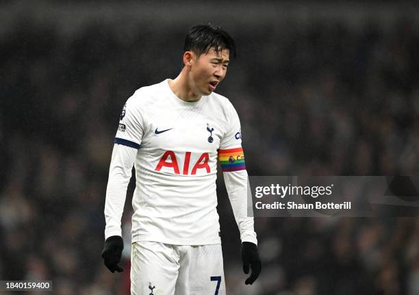 Son Heung-Min of Tottenham Hotspur during the Premier League match between Tottenham Hotspur and West Ham United at Tottenham Hotspur Stadium on...