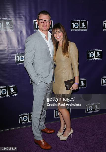 Actor Philip Winchester and his wife Megan Marie Coughlin attend the Wounded Warrior Project's "Carry Forward Awards" at Club Nokia on October 10,...