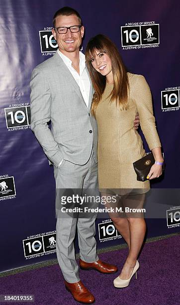Actor Philip Winchester and Megan Marie Coughlin attend The Wounded Warrier Project's Carry Forward Awards at Club Nokia on October 10, 2013 in Los...