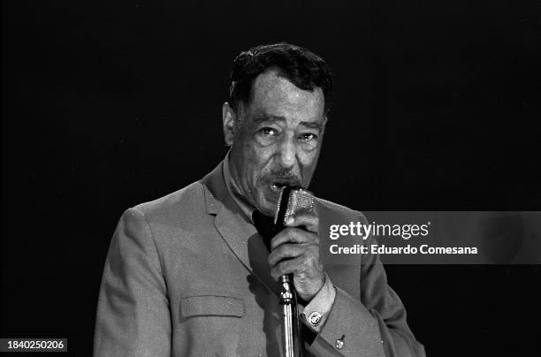 American Jazz musician and bandleader Duke Ellington performs at the Cine Gran Rex, Buenos Aires, Argentina, 1968.