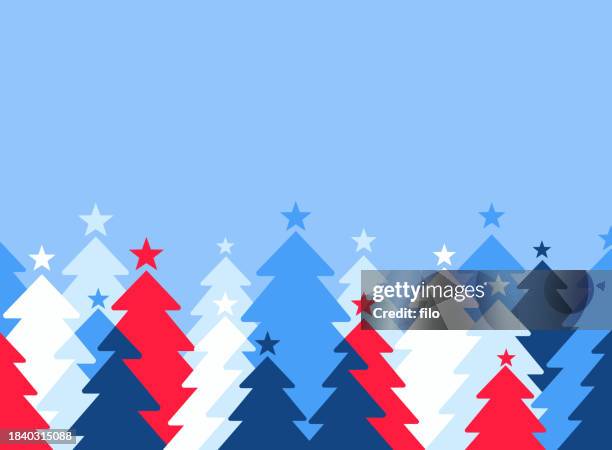 happy holidays winter trees - tree farm stock illustrations