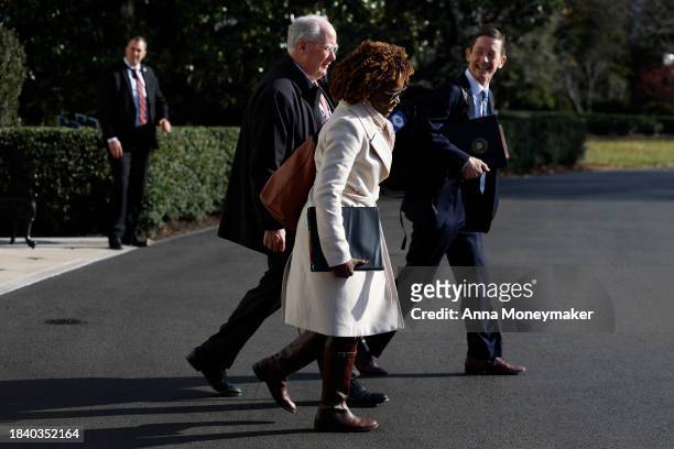 Mike Donilon, senior advisor to U.S. President Joe Biden, White House press secretary Karine Jean-Pierre, and Bruce Reed, Assistant to the President...