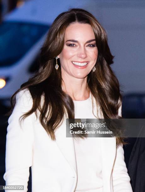 Catherine, Princess of Wales attends The "Together At Christmas" Carol Service at Westminster Abbey on December 08, 2023 in London, England.