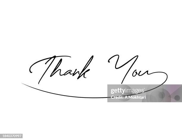 stockillustraties, clipart, cartoons en iconen met thank you in the form of signature. - thank you korte frase