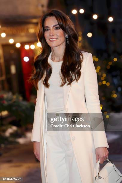 Catherine, Princess of Wales attends The "Together At Christmas" Carol Service at Westminster Abbey on December 08, 2023 in London, England....