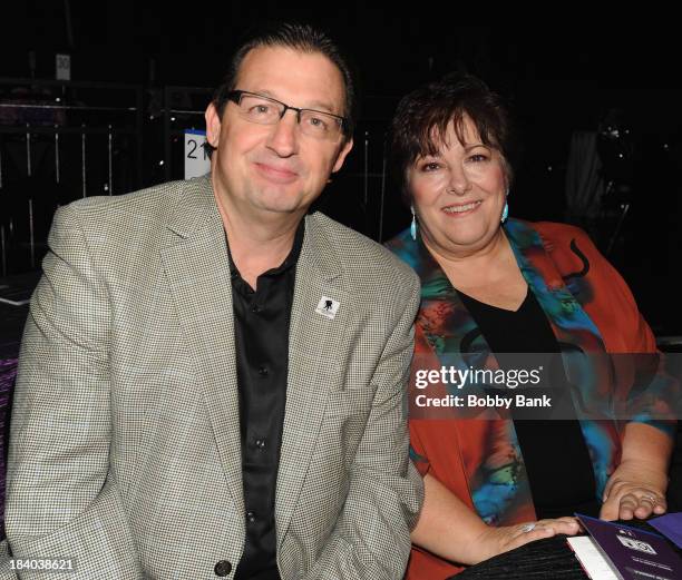 Al Giordano and Johanna Antonacci attends the Wounded Warrior Project Carry Foward Awards Arrivals at Club Nokia on October 10, 2013 in Los Angeles,...