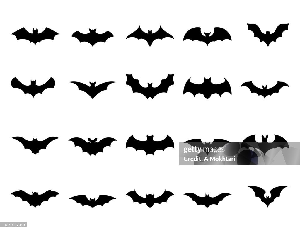 Bats icons set.