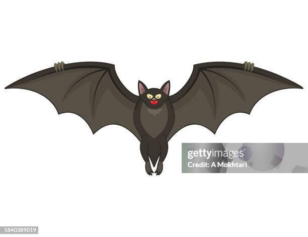 bat icon and illustration. - flying bat stock illustrations