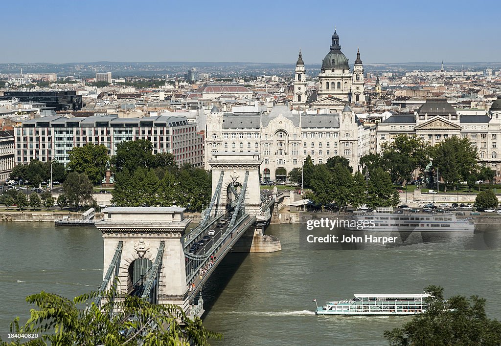Chain Bridge and River Danube, Budapest