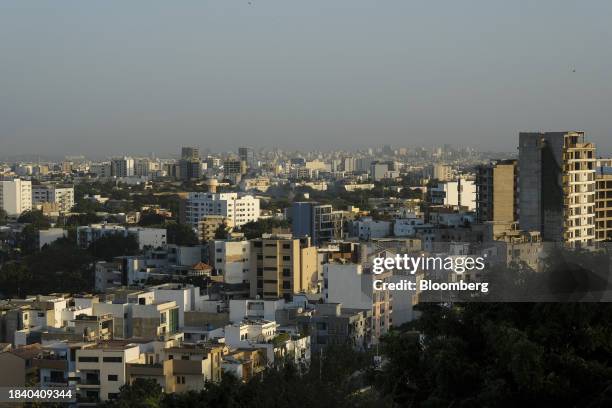 Residential apartment buildings on the city skyline, viewed from the African Renaissance Monument in Dakar, Senegal, on Monday, Dec. 4, 2023. West...