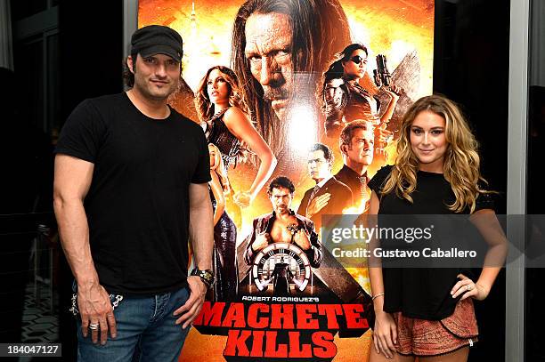 Director Robert Rodriguez and Actress Alexa Vega attend the "Machete Kills" Screening - Post-Reception at Soho House on October 10, 2013 in Miami...