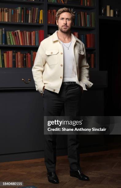 Ryan Gosling poses prior to 'In Conversation with the Barbie cast' at BFI Southbank on December 08, 2023 in London, England.