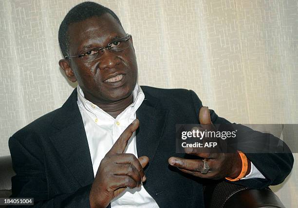 Ahmed Kante, general administrator of Guinea's state mining fund "Soguipami" talks on October 10, 2013 in Conakry. Considered one of the world's...