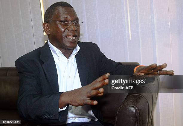 Ahmed Kante, general administrator of Guinea's state mining fund "Soguipami" talks on October 10, 2013 in Conakry. Considered one of the world's...