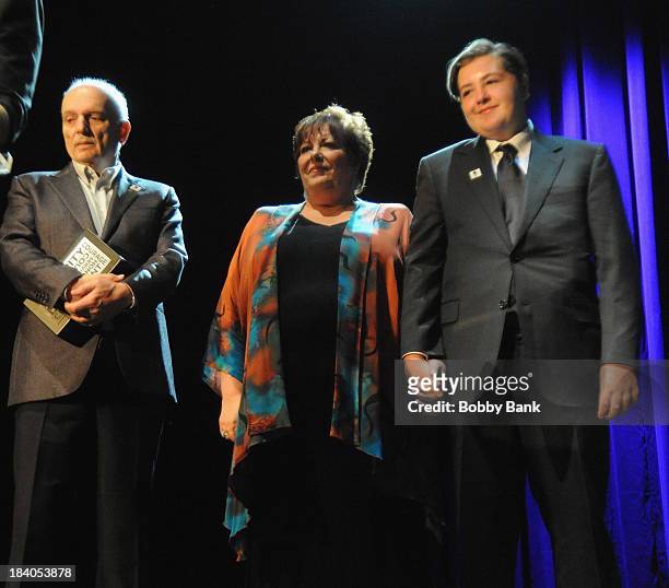 David Chase, Michael Gandolfini and Johanna Antonacci attends the Wounded Warrior Project Carry Forward Awards Show at Club Nokia on October 10, 2013...