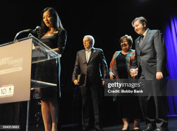 Deborah Lin, David Chase, Michael Gandolfini and Johanna Antonacci attends the Wounded Warrior Project Carry Forward Awards Show at Club Nokia on...