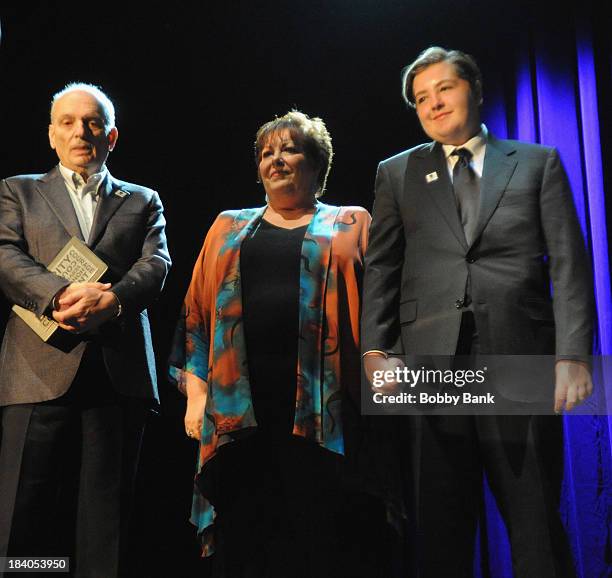 David Chase, Michael Gandolfini and Johanna Antonacci attends the Wounded Warrior Project Carry Forward Awards Show at Club Nokia on October 10, 2013...