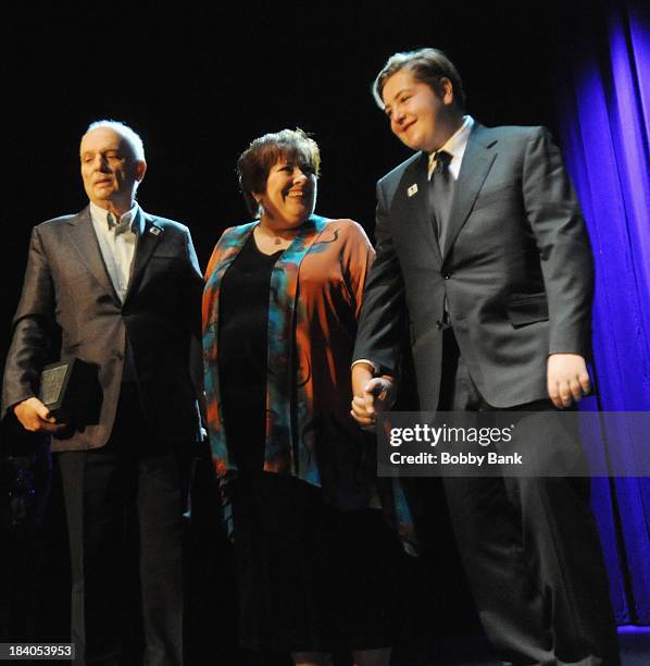 David Chase, Michael Gandolfini and Johanna Antonacci attends the Wounded Warrior Project Carry Forward Awards Show at Club Nokia on October 10, 2013...