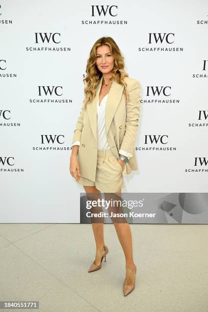 Gisele Bündchen attends the IWC Schaffhausen Live Talk With Gisele Bundchen on December 08, 2023 in Miami Beach, Florida.