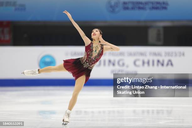 Rion Sumiyoshi of Japan competes in the Women Short Program during day two of the ISU Grand Prix of Figure Skating Final at National Indoor Stadium...