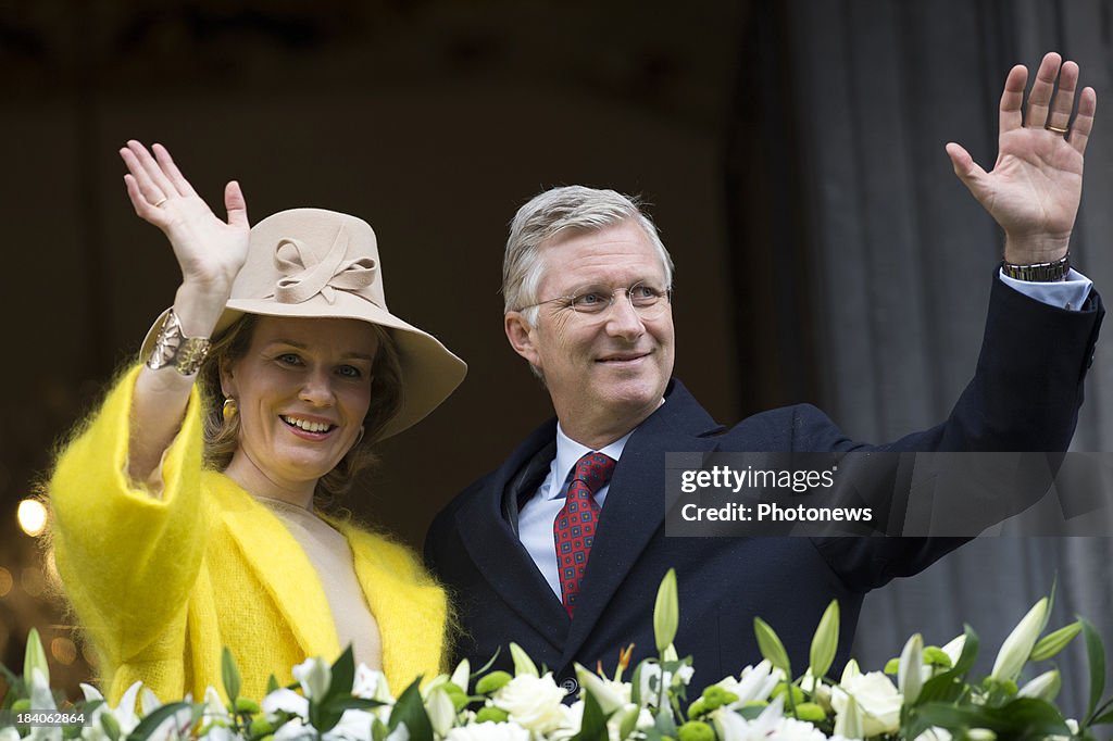 King Philippe And Queen Mathilde Of Belgium Visit Province Of Liege