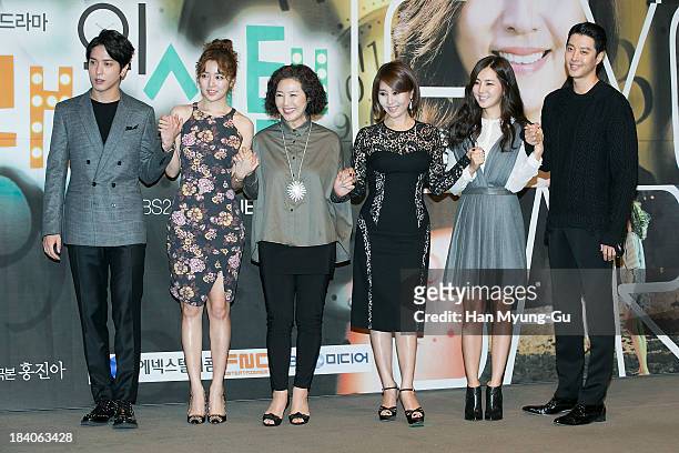 Jung Yong-Hwa of South Korean boy band CNBLUE, actors Yoon Eun-Hye, Ko Doo-Sim, Choi Myoung-Gil, Han Chae-A and Lee Dong-Gun attend KBS Drama "The...