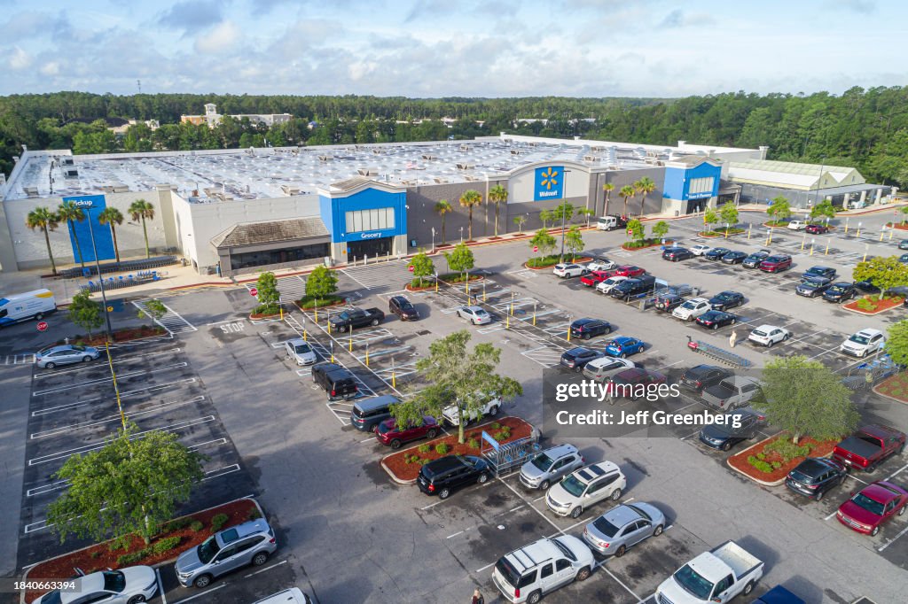 Fleming Island, Jacksonville, Florida, Walmart discount department, aerial view