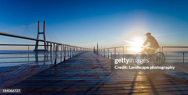 morning exercise - parque das nações stock pictures, royalty-free photos & images