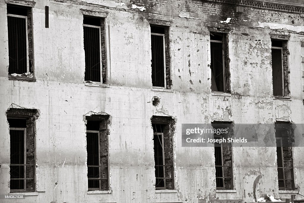 Facade of building under renovation