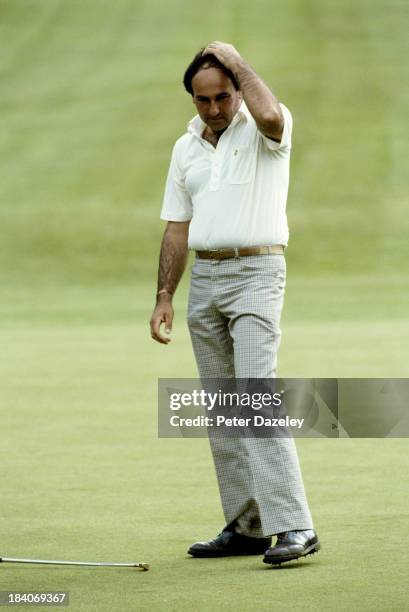 Andrew Chandler of England in action as a player during the 1984 Whyte and Mackay PGA Championship on the West Course at Wentworth Golf Club on May...