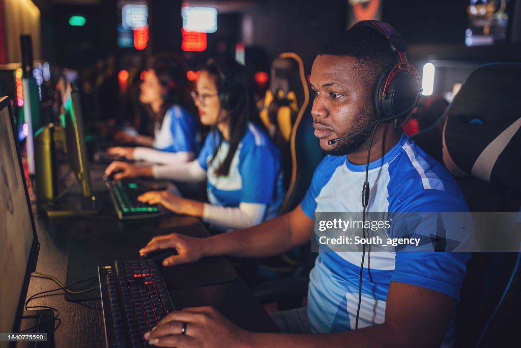Professional eSports Young Black Man Gamer