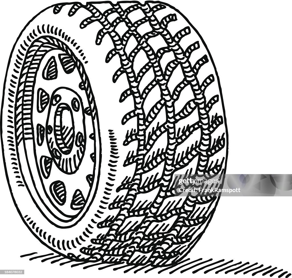Car Wheel Computer Drawing Car Wheel Drawing High-Res Vector Graphic - Getty Images