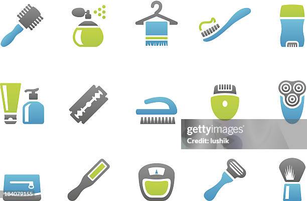 illustrations, cliparts, dessins animés et icônes de stampico icônes-les soins du corps - rasoir électrique