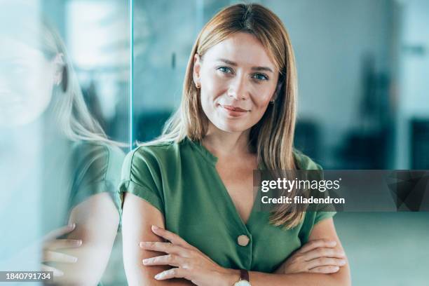 portrait of modern businesswoman - estate agency stock pictures, royalty-free photos & images