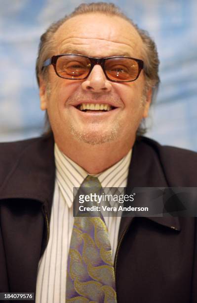 Jack Nicholson during About Schmidt Press Conference with Jack Nicholson, Alexander Payne, Kathy Bates, Hope Davis and Dermot Mulroney at The Four...