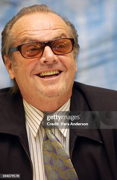 Jack Nicholson during About Schmidt Press Conference with Jack Nicholson, Alexander Payne, Kathy Bates, Hope Davis and Dermot Mulroney at The Four...